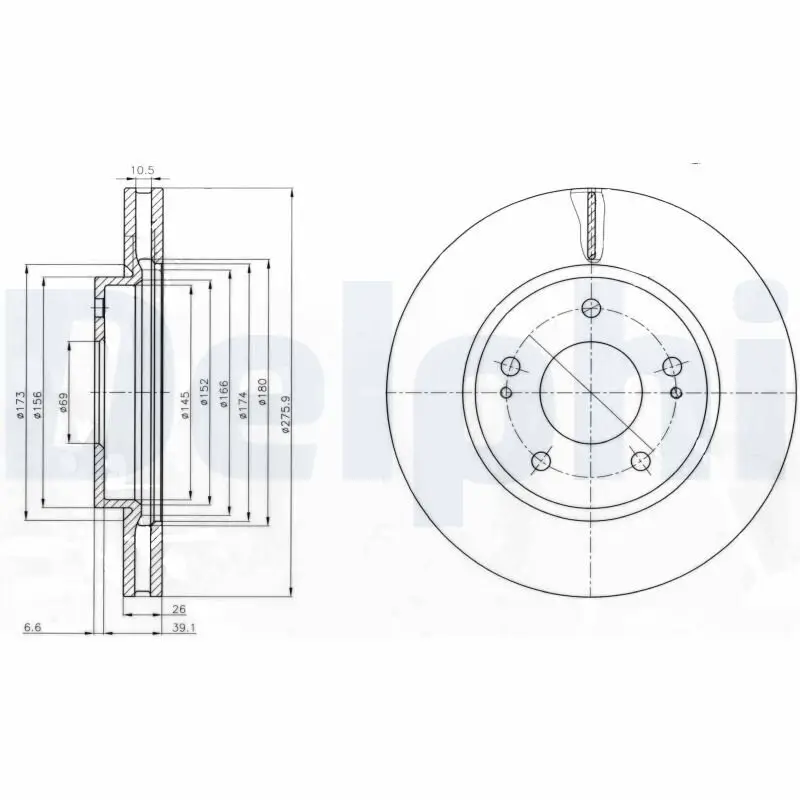 Bremsscheibe Vorderachse DELPHI BG4147