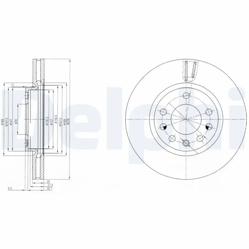 Bremsscheibe Vorderachse DELPHI BG4149