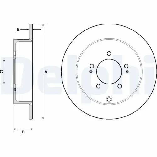 Bremsscheibe Hinterachse DELPHI BG4161C Bild Bremsscheibe Hinterachse DELPHI BG4161C