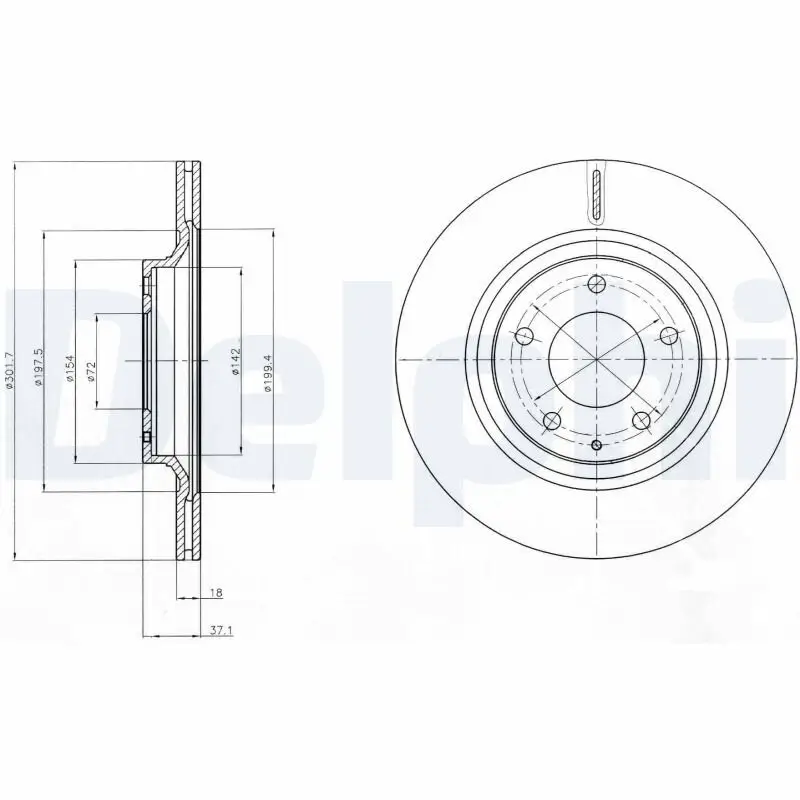 Bremsscheibe Hinterachse DELPHI BG4182