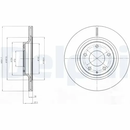 Bremsscheibe Hinterachse DELPHI BG4182 Bild Bremsscheibe Hinterachse DELPHI BG4182