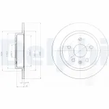 Bremsscheibe Hinterachse DELPHI BG4188C