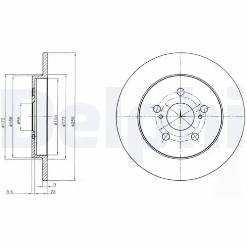 Bremsscheibe DELPHI BG4201C Bild Bremsscheibe DELPHI BG4201C