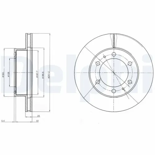 Bremsscheibe DELPHI BG4211C Bild Bremsscheibe DELPHI BG4211C