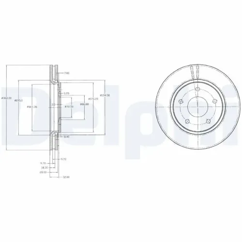 Bremsscheibe DELPHI BG4212 Bild Bremsscheibe DELPHI BG4212