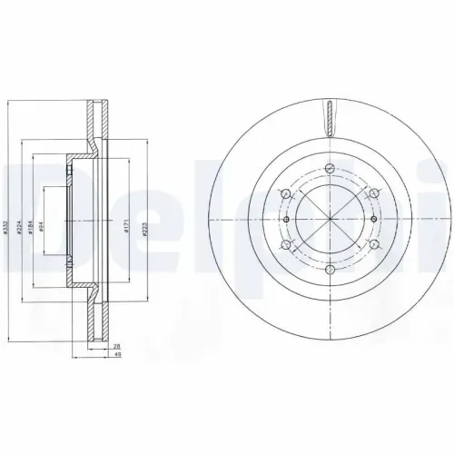 Bremsscheibe DELPHI BG4228 Bild Bremsscheibe DELPHI BG4228