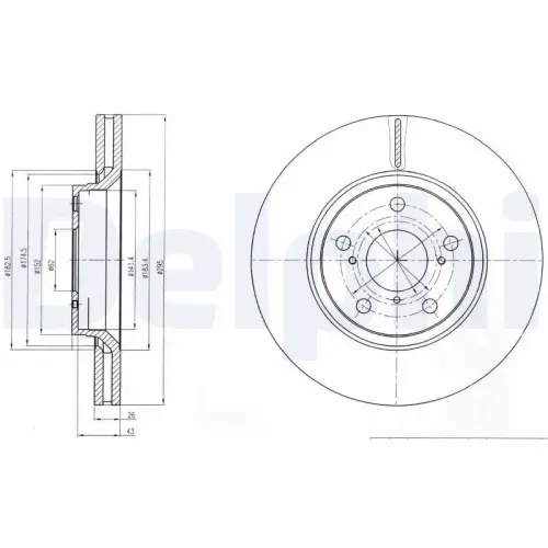 Bremsscheibe Vorderachse DELPHI BG4236C Bild Bremsscheibe Vorderachse DELPHI BG4236C