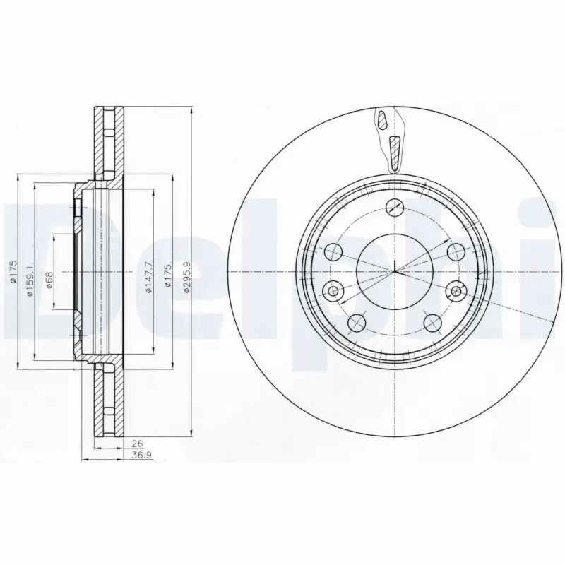 Bremsscheibe Vorderachse DELPHI BG4264