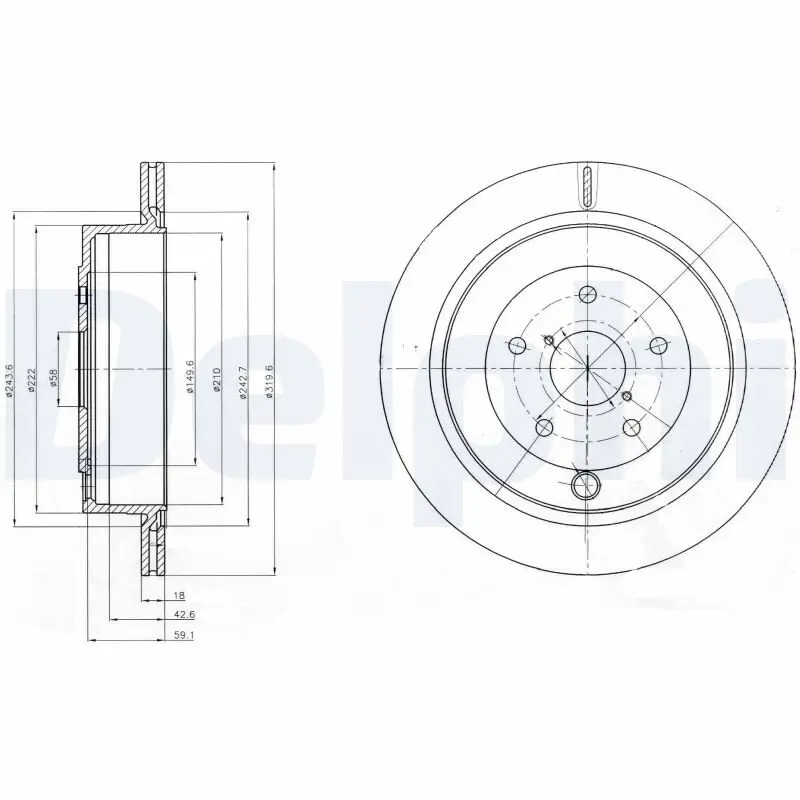 Bremsscheibe Hinterachse DELPHI BG4267