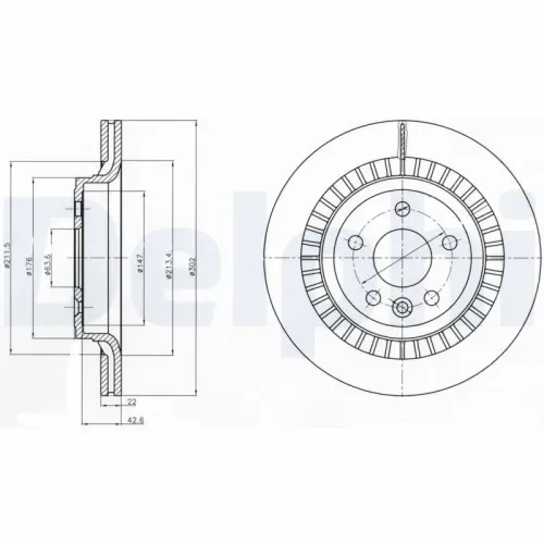 Bremsscheibe Hinterachse Hinterachse Hinterachse DELPHI BG4270 Bild Bremsscheibe Hinterachse Hinterachse Hinterachse DELPHI BG4270