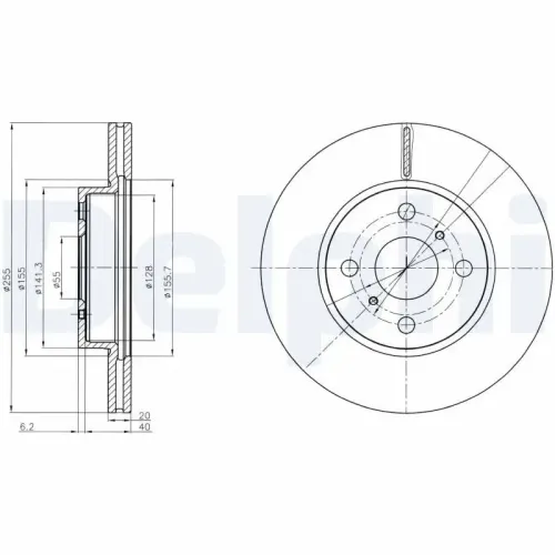 Bremsscheibe Vorderachse DELPHI BG4274 Bild Bremsscheibe Vorderachse DELPHI BG4274