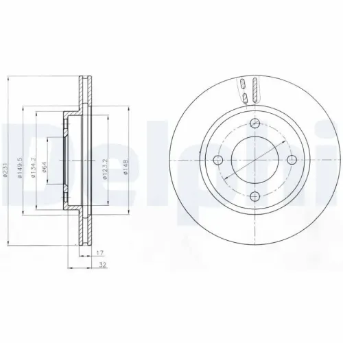 Bremsscheibe DELPHI BG4299 Bild Bremsscheibe DELPHI BG4299
