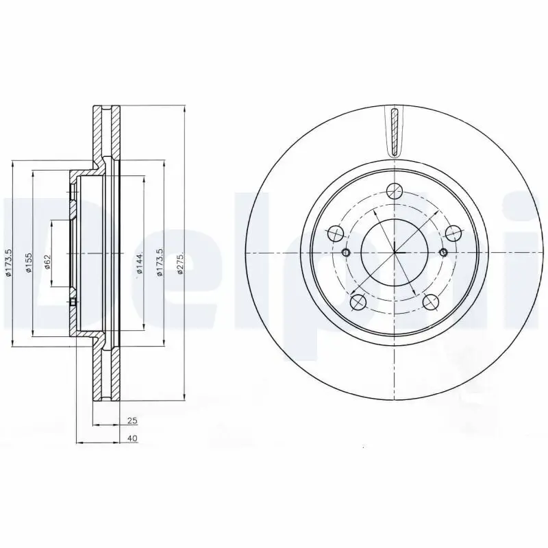 Bremsscheibe Vorderachse DELPHI BG4304