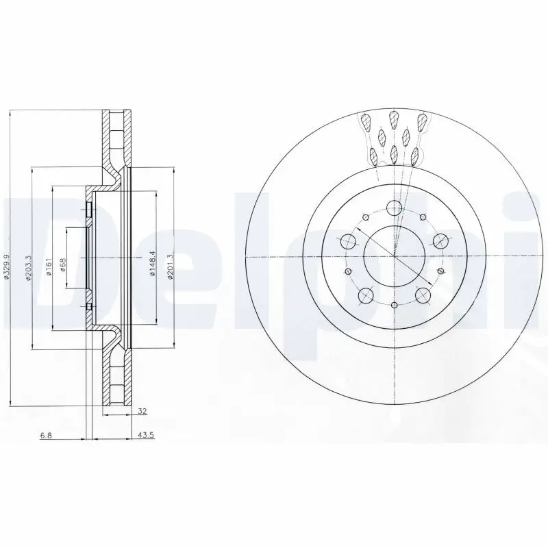 Bremsscheibe DELPHI BG4305C