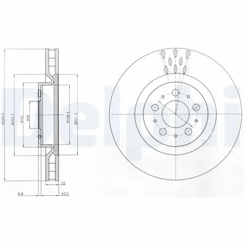 Bremsscheibe DELPHI BG4305C Bild Bremsscheibe DELPHI BG4305C