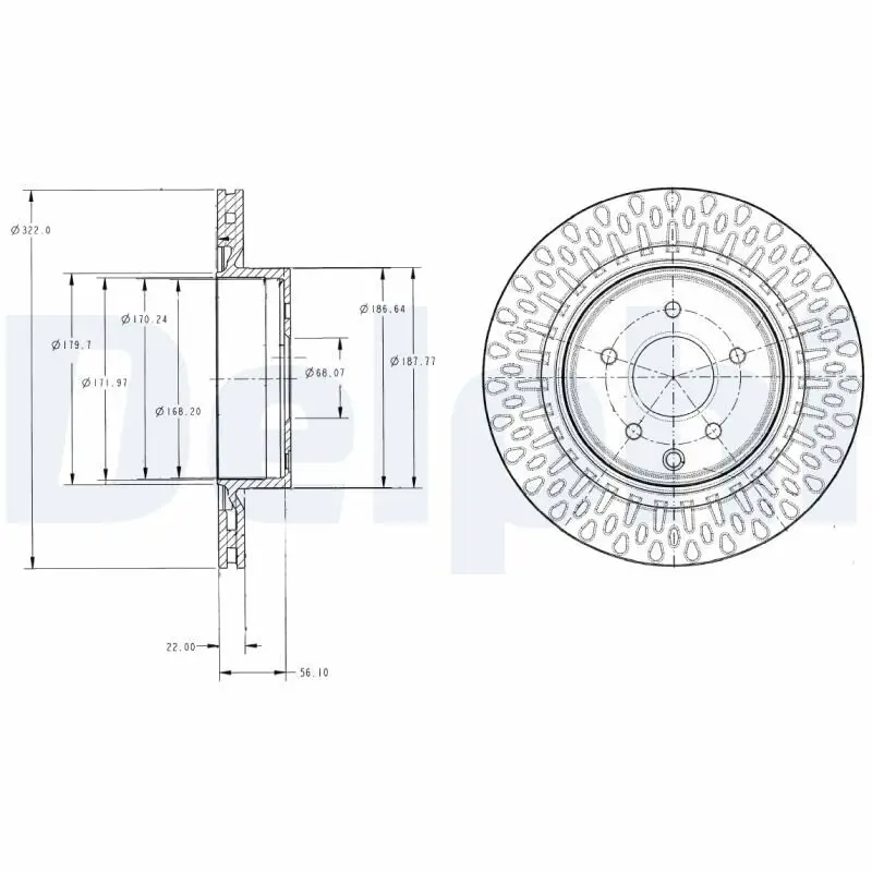 Bremsscheibe Hinterachse DELPHI BG4307