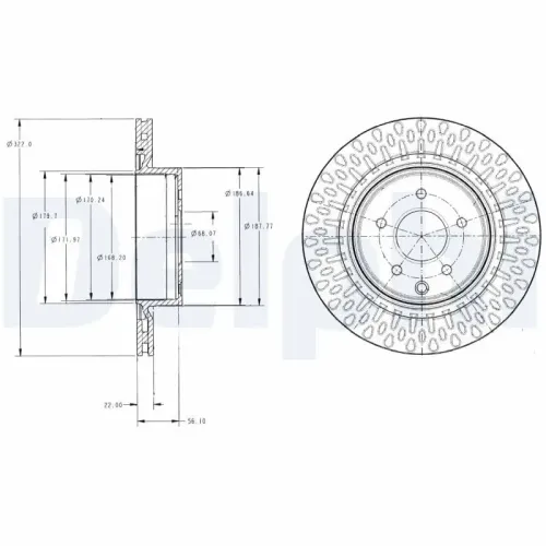 Bremsscheibe Hinterachse DELPHI BG4307 Bild Bremsscheibe Hinterachse DELPHI BG4307