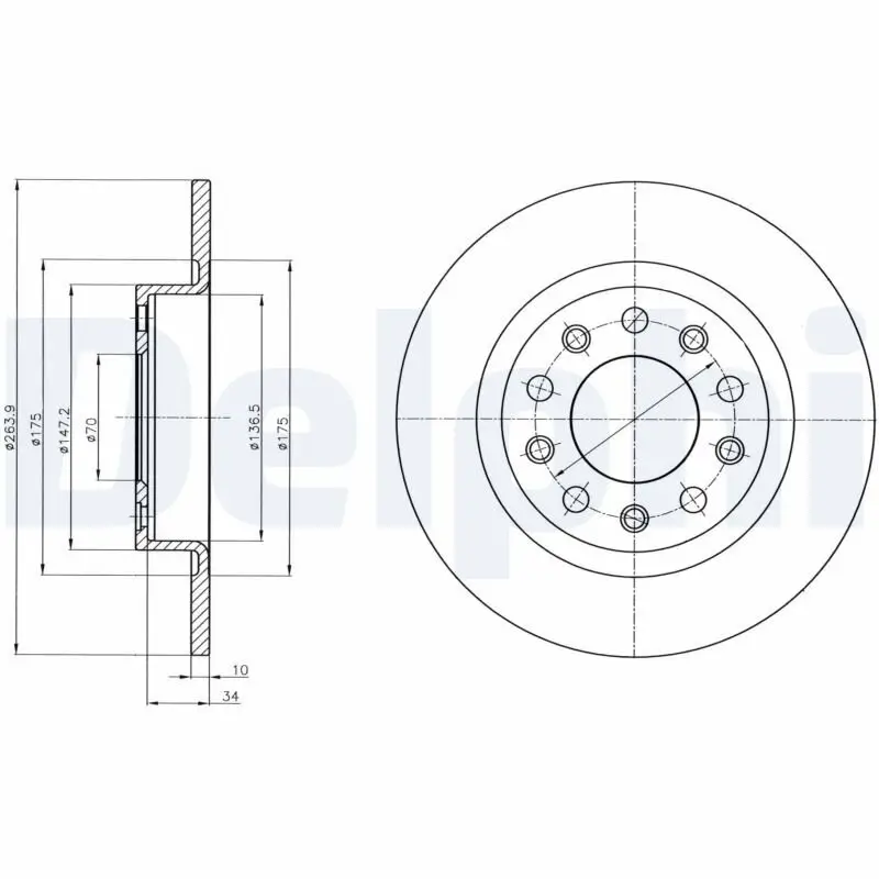 Bremsscheibe Hinterachse DELPHI BG4315