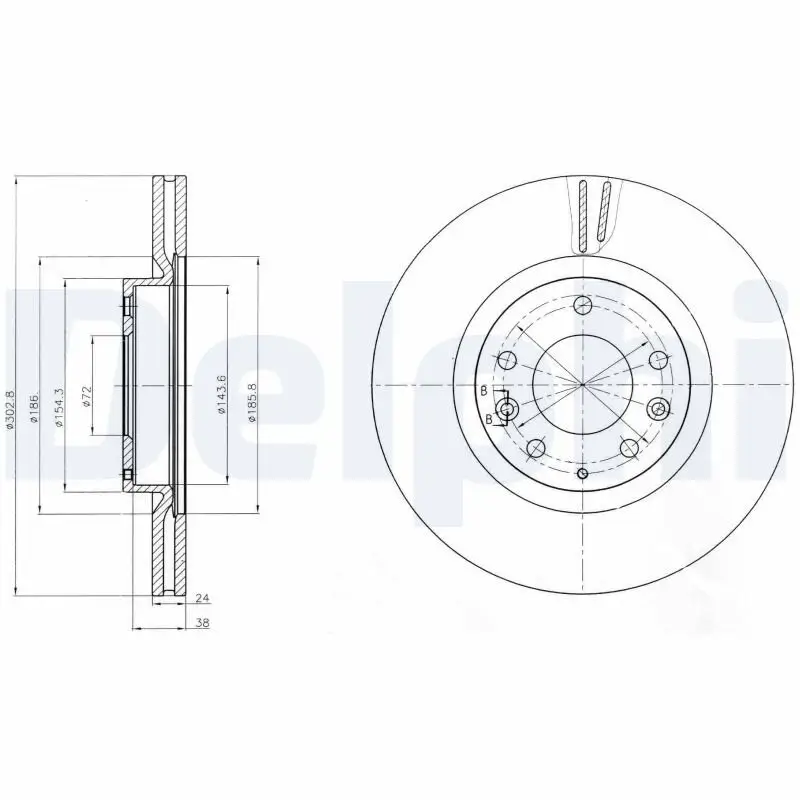 Bremsscheibe DELPHI BG4316