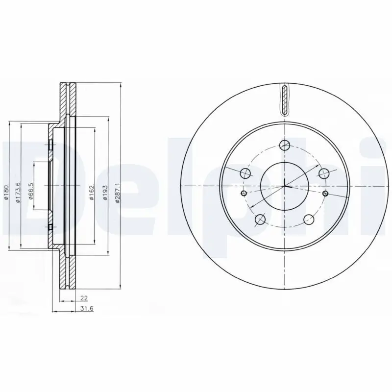 Bremsscheibe Vorderachse DELPHI BG4326