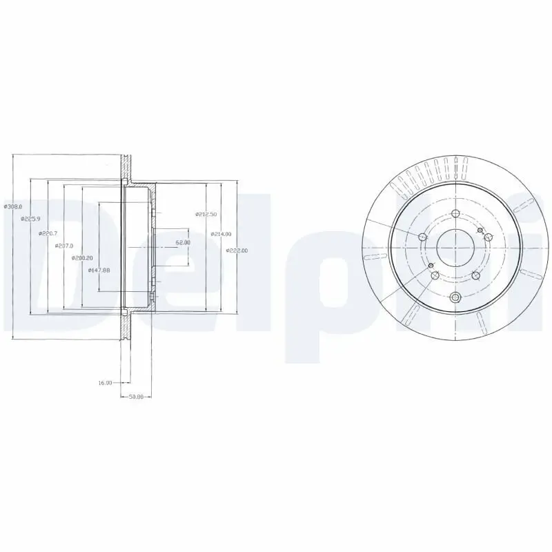 Bremsscheibe Hinterachse DELPHI BG4329