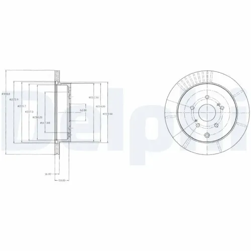Bremsscheibe Hinterachse DELPHI BG4329 Bild Bremsscheibe Hinterachse DELPHI BG4329