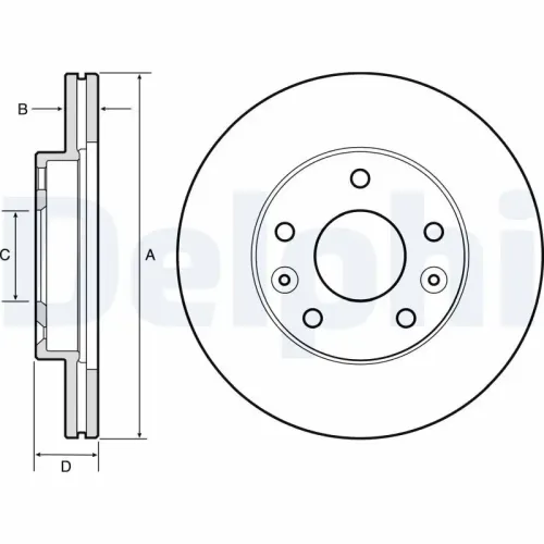 Bremsscheibe DELPHI BG4455 Bild Bremsscheibe DELPHI BG4455