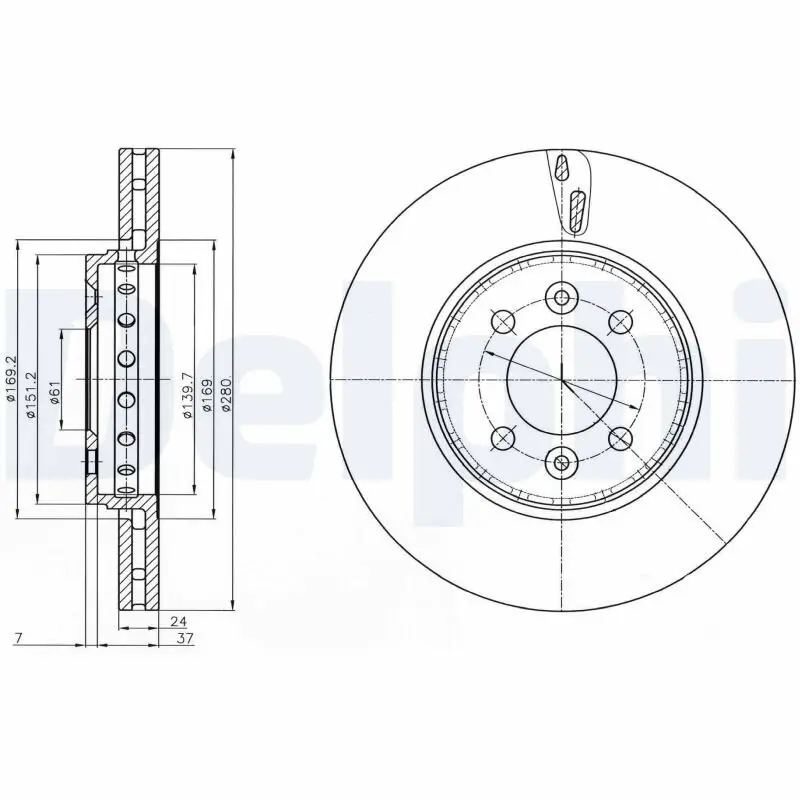 Bremsscheibe Vorderachse DELPHI BG4536C