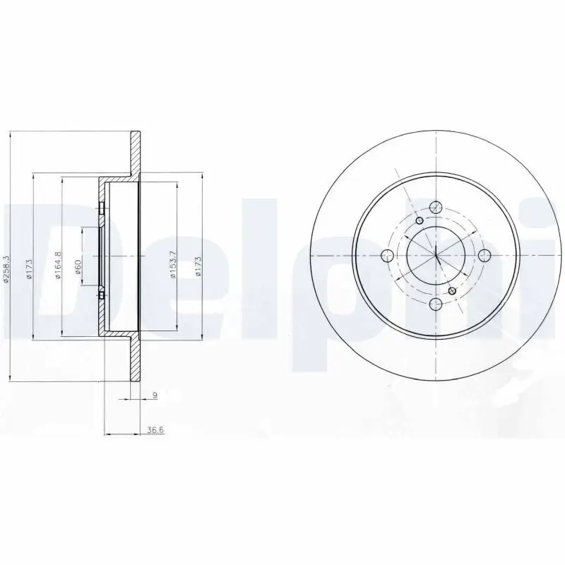 Bremsscheibe Hinterachse DELPHI BG4539C