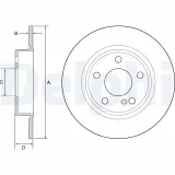 Bremsscheibe Hinterachse DELPHI BG4555C