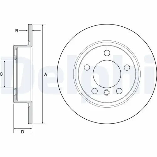 Bremsscheibe Hinterachse DELPHI BG4561C Bild Bremsscheibe Hinterachse DELPHI BG4561C
