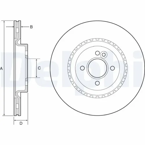 Bremsscheibe DELPHI BG4568C Bild Bremsscheibe DELPHI BG4568C