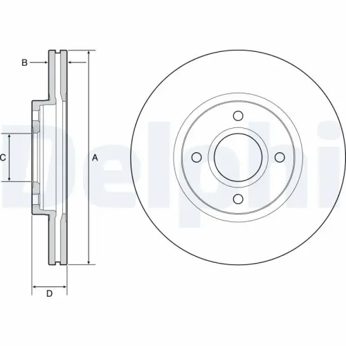 Bremsscheibe DELPHI BG4569C Bild Bremsscheibe DELPHI BG4569C