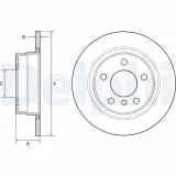 Bremsscheibe Hinterachse DELPHI BG4649C