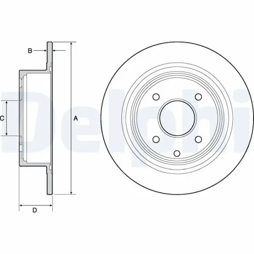Bremsscheibe Hinterachse DELPHI BG4666C Bild Bremsscheibe Hinterachse DELPHI BG4666C