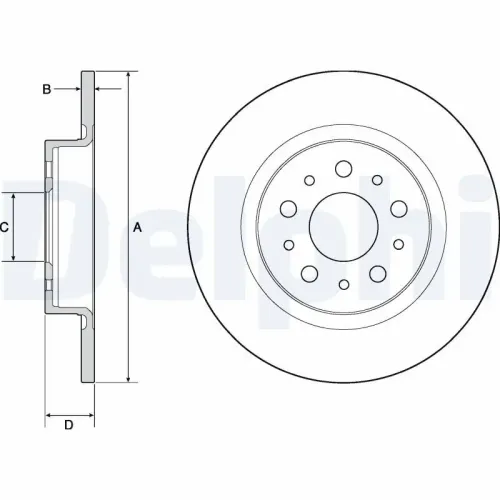 Bremsscheibe Hinterachse DELPHI BG4690C Bild Bremsscheibe Hinterachse DELPHI BG4690C