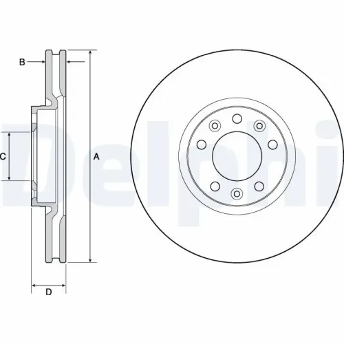 Bremsscheibe DELPHI BG4696C Bild Bremsscheibe DELPHI BG4696C