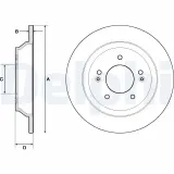 Bremsscheibe Hinterachse DELPHI BG4708C