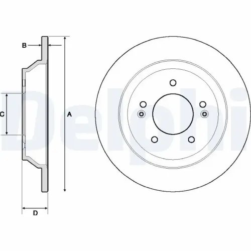 Bremsscheibe DELPHI BG4708C Bild Bremsscheibe DELPHI BG4708C