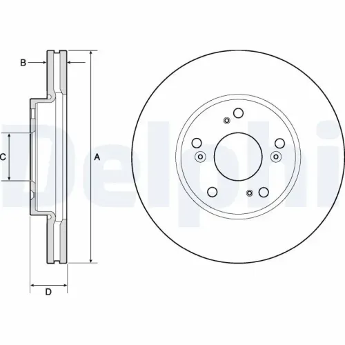 Bremsscheibe Vorderachse DELPHI BG4741C Bild Bremsscheibe Vorderachse DELPHI BG4741C