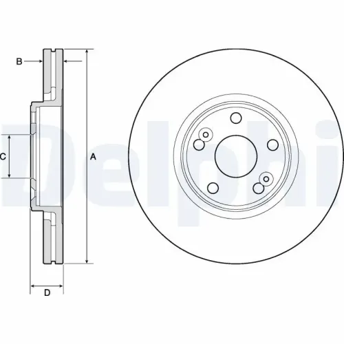 Bremsscheibe Vorderachse DELPHI BG4746C Bild Bremsscheibe Vorderachse DELPHI BG4746C