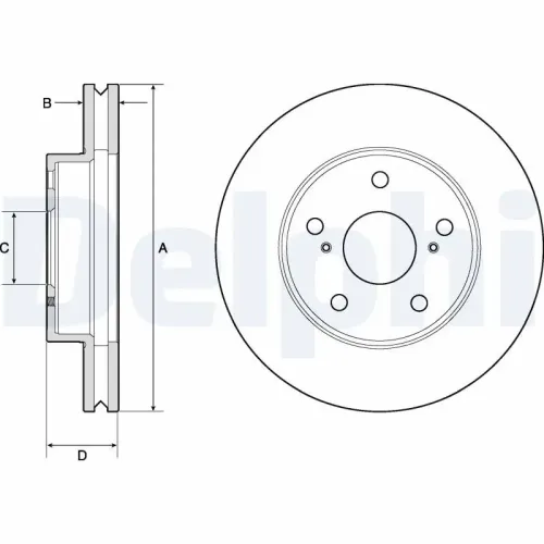 Bremsscheibe Vorderachse DELPHI BG4758C Bild Bremsscheibe Vorderachse DELPHI BG4758C