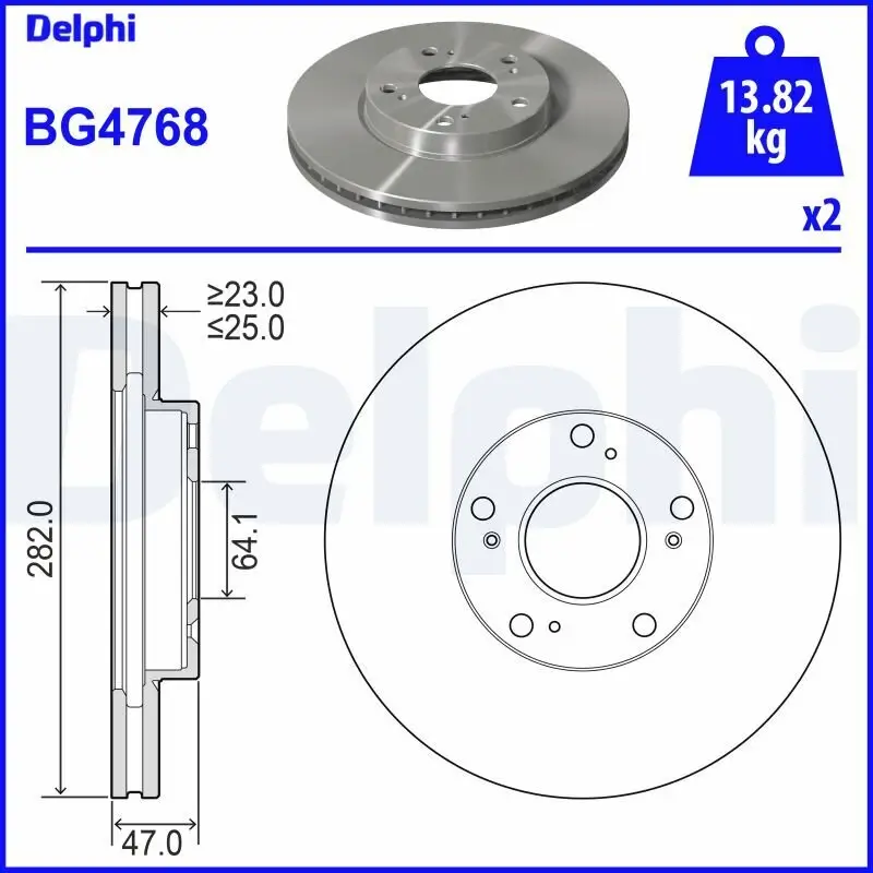 Bremsscheibe Vorderachse DELPHI BG4768