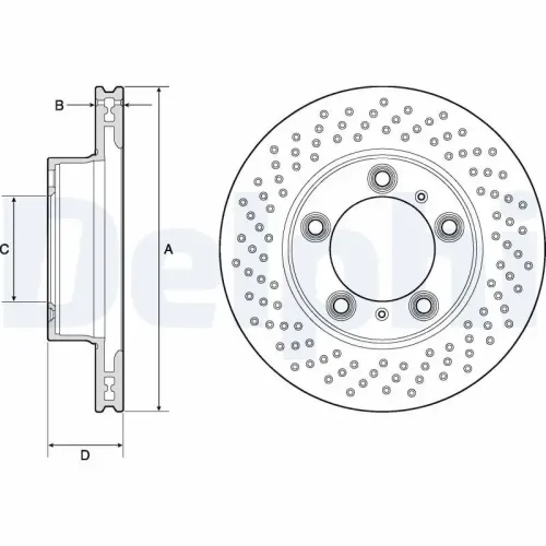 Bremsscheibe Vorderachse DELPHI BG4769C Bild Bremsscheibe Vorderachse DELPHI BG4769C