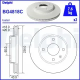 Bremsscheibe Vorderachse DELPHI BG4818C