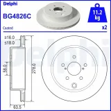 Bremsscheibe Hinterachse DELPHI BG4826C