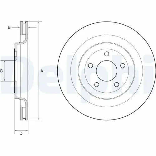 Bremsscheibe Hinterachse DELPHI BG4832C Bild Bremsscheibe Hinterachse DELPHI BG4832C
