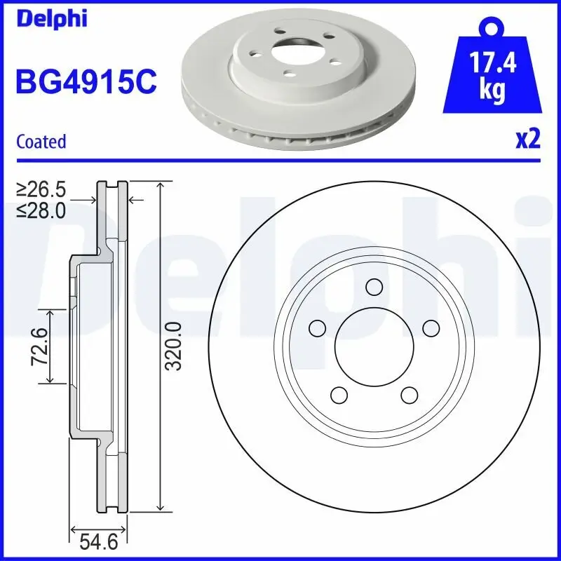 Bremsscheibe DELPHI BG4915C