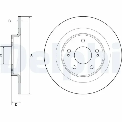 Bremsscheibe Hinterachse DELPHI BG4924C Bild Bremsscheibe Hinterachse DELPHI BG4924C
