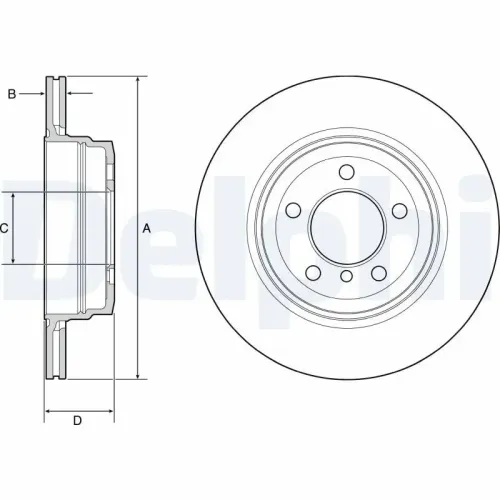 Bremsscheibe Hinterachse DELPHI BG4937C Bild Bremsscheibe Hinterachse DELPHI BG4937C